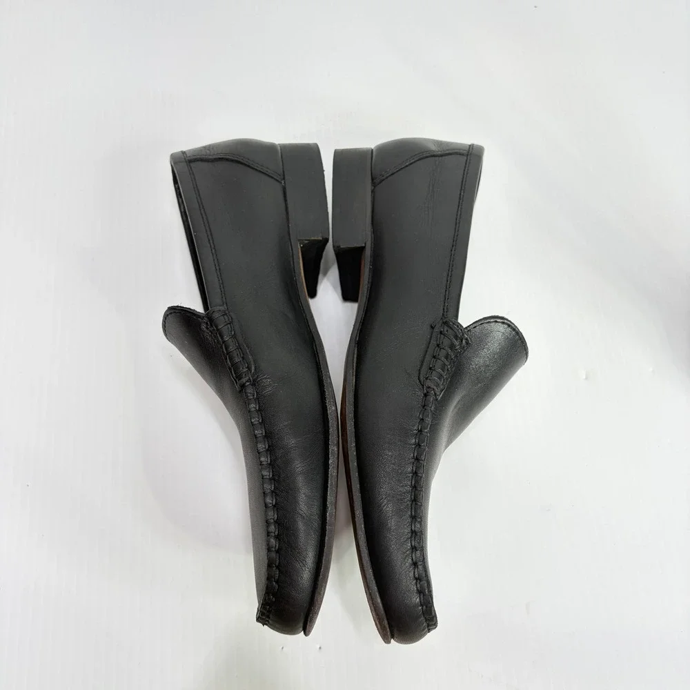 Cappelletti Mens Black Leather Whipstitch Loafers Slip On Shoes 43 US 10 Italy‎